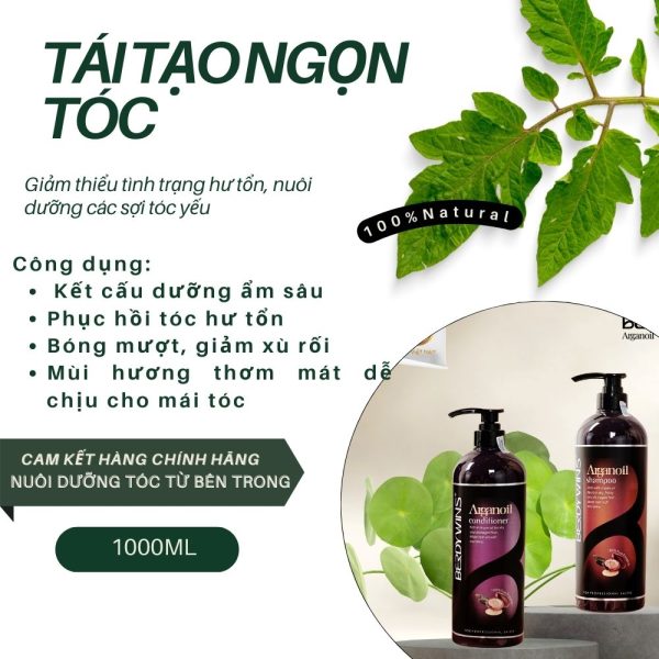 Bộ gội xả Arganoil Berdywins 1000ml - Image 4