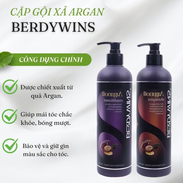 Bộ gội xả Arganoil Berdywins 1000ml - Image 3